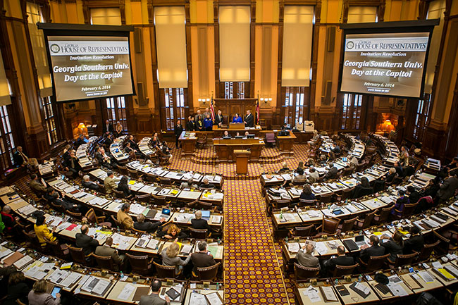 CAPITOL ACHIEVEMENT More than 50 Georgia Southern University representatives, several alumni and members of the Georgia State Legislature attend a resolution that officially deemed Feb. 6, 2014 as Georgia Southern Day at the Capitol.