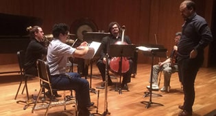 Martín Gendelman, DMA, associate professor and head of Georgia Southern’s music theory and composition area in the Department of Music and students