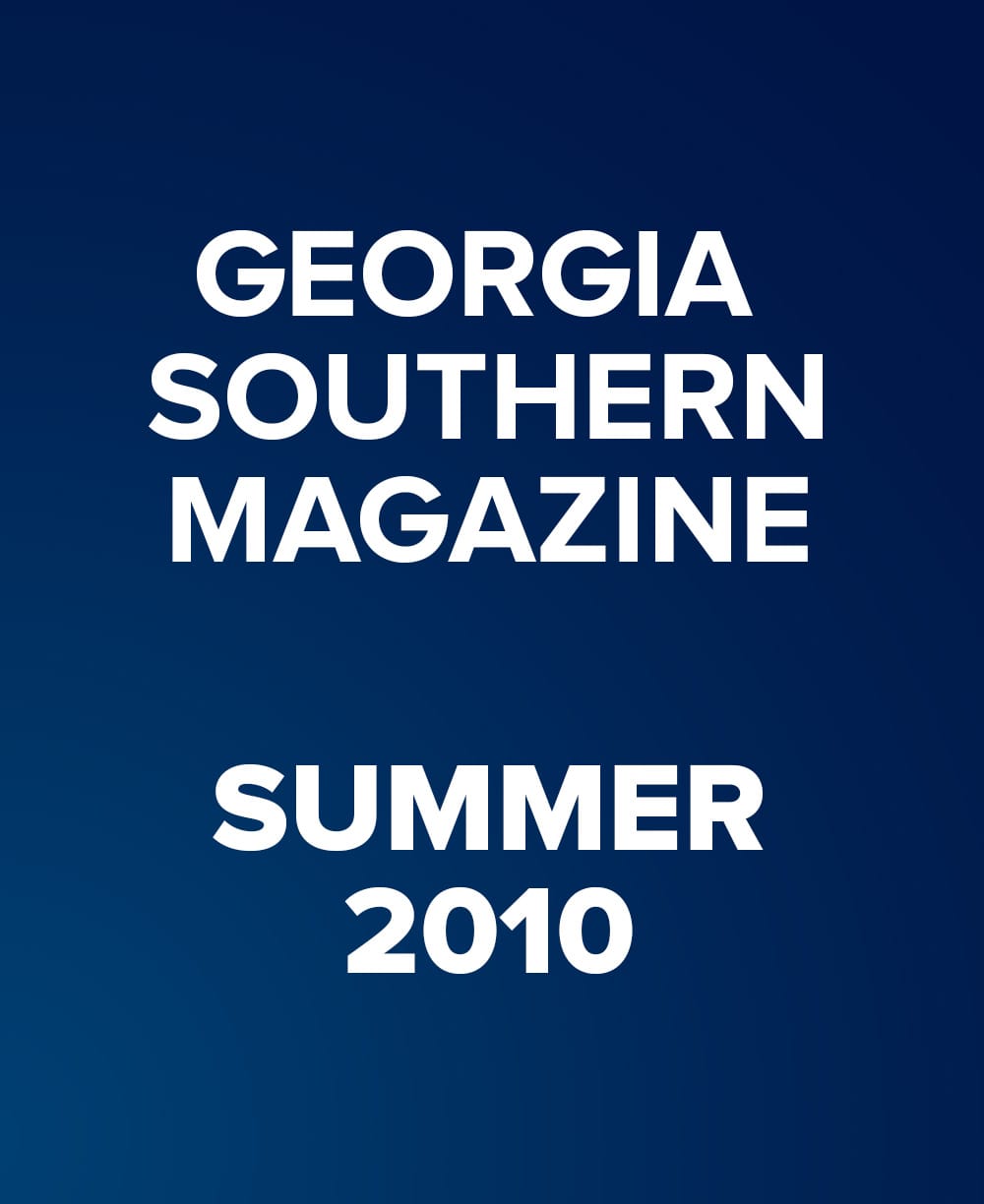 cover of georgia southern magazine summer 2010