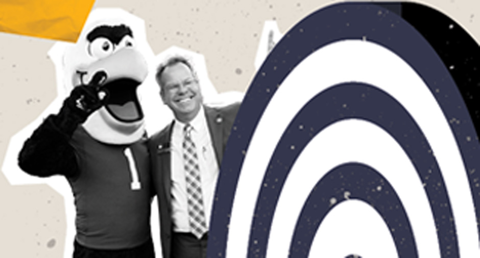 record fundraising graphic with president and GUS